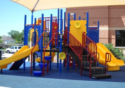 Large multi level commercial playground with several slides